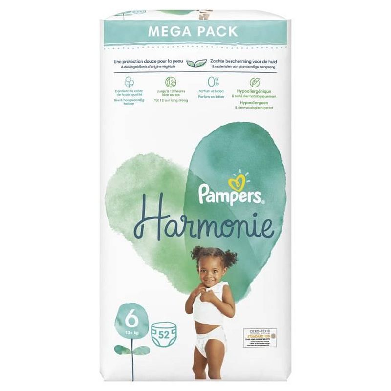 Foto van Pampers harmonie maat 6 - 52 luiers