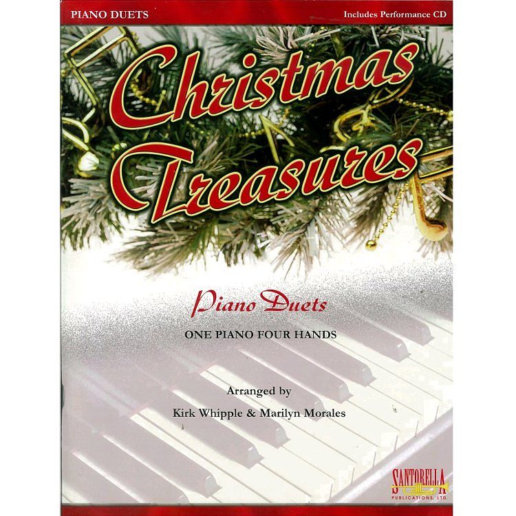 Foto van Santorella christmas treasures piano duets pianoboek