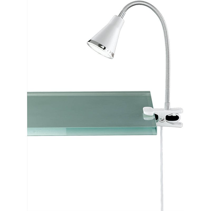 Foto van Led klemlamp - trion arora - 3w - warm wit 3000k - glans wit - kunststof