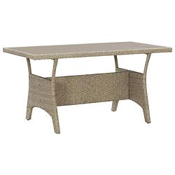 Foto van Vidaxl tuintafel 130x70x66 cm poly rattan grijs