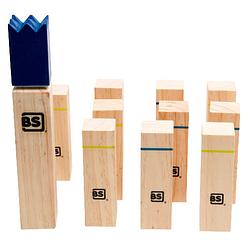 Foto van Bs toys buitenspel kubb junior 30 x 5 hout naturel/blauw