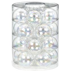 Foto van Tubes met 20x transparant parelmoer kerstballen van glas 6 cm glans en mat - kerstbal