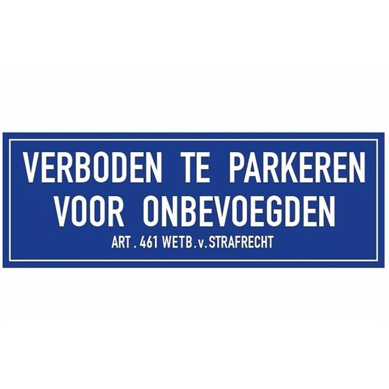 Foto van 10x stuks sticker verboden te parkeren voor onbevoegden 20 x 7 cm - feeststickers