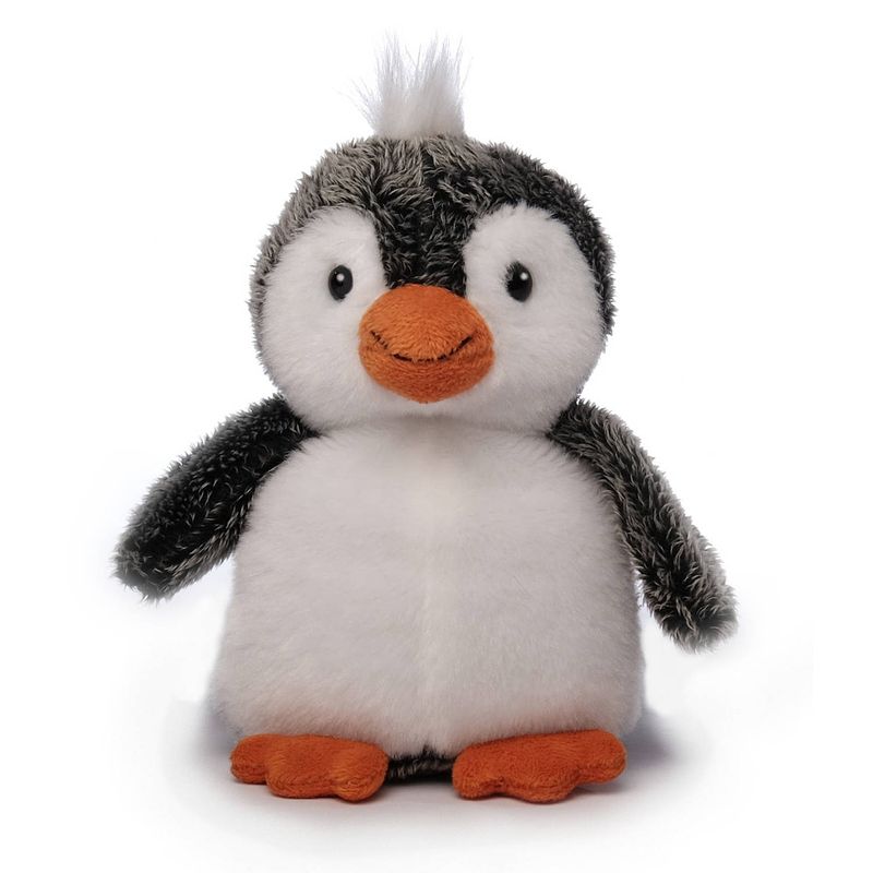 Foto van Inware pluche pinguin knuffeldier - grijs/wit - staand - 16 cm - knuffel zeedieren