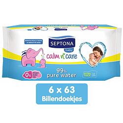 Foto van Septona - baby calm n's care 99% pure water - billendoekjes - 6 x 64