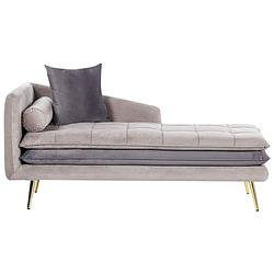 Foto van Beliani gonesse - chaise longue-beige-fluweel