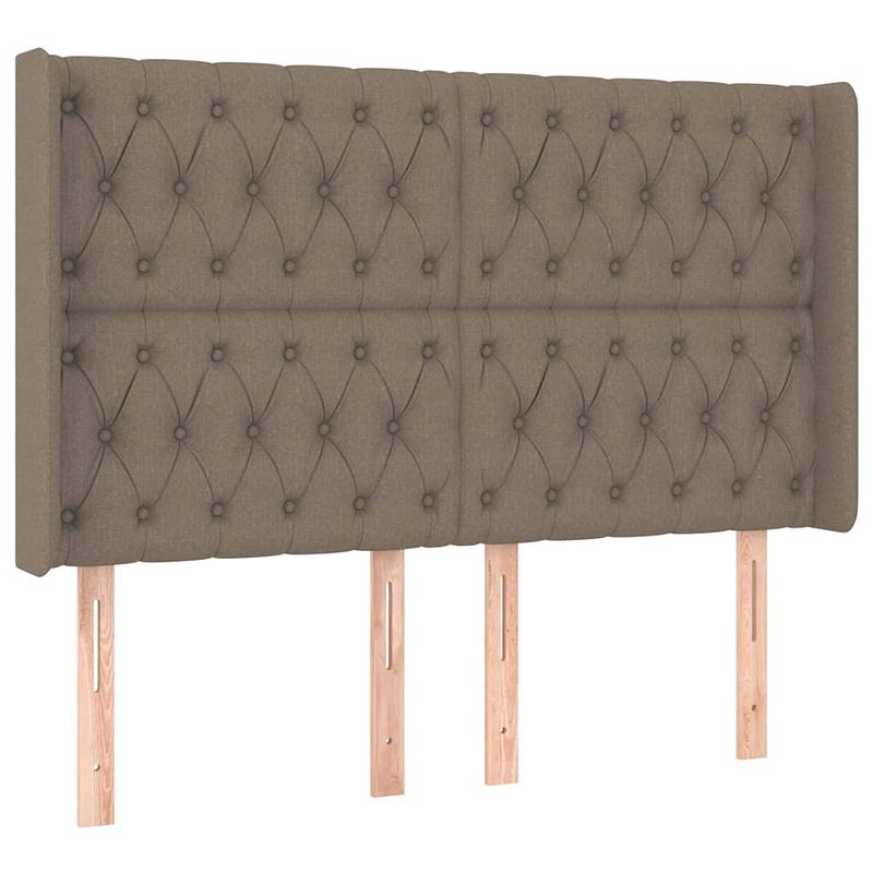 Foto van The living store hoofdbord - 147x16x118/128 cm - taupe stof