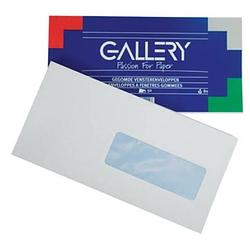 Foto van Gallery enveloppen ft 114 x 229 mm, met venster rechts, gegomd, pak van 50 stuks