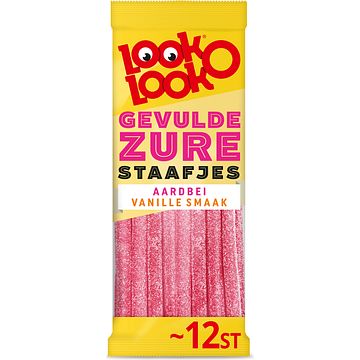 Foto van Look o look zuur gevulde staafjes zuur snoep zak 125 gram bij jumbo