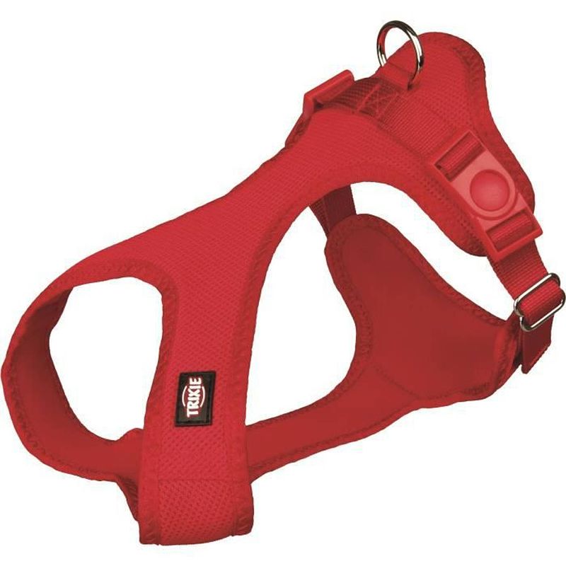 Foto van Trixie soft harness sm: 35 tot 60cm - rood - voor honden