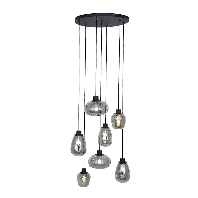 Foto van Design hanglamp - steinhauer - glas - design - e27 - l: 55cm - voor binnen - woonkamer - eetkamer - zwart