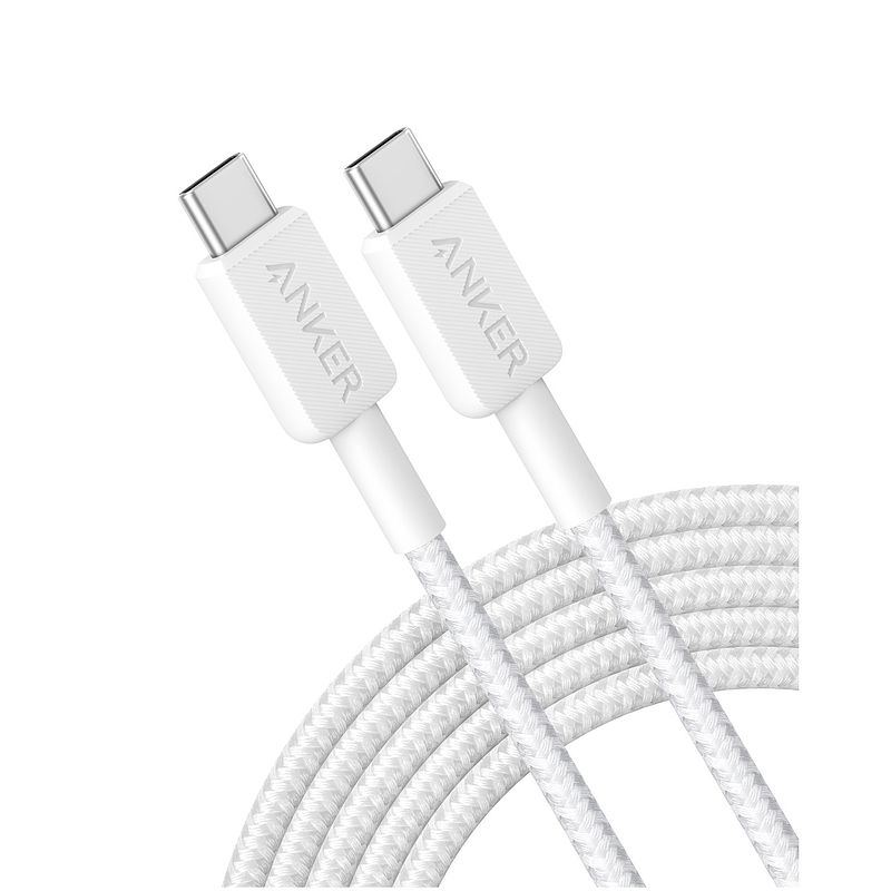 Foto van Anker 322 usb-c to usb-c cable nylon 3m 60w oplader wit