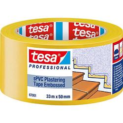 Foto van Tesa spvc embossed 67001-00001-00 gipstape tesa professional geel (l x b) 33 m x 50 mm 1 stuk(s)