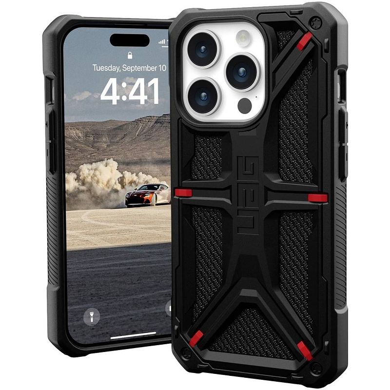 Foto van Urban armor gear monarch backcover apple iphone 15 pro kevlar