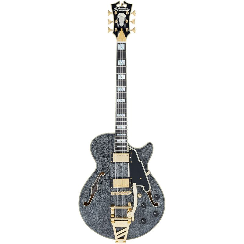 Foto van D'sangelico excel ss black dog elektrische gitaar met koffer