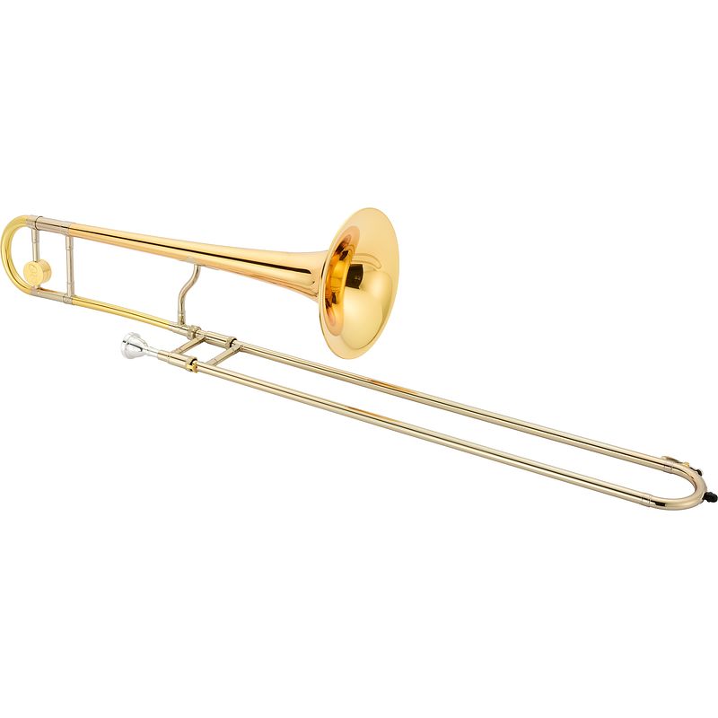 Foto van Xo 1634-rlt (gelakt, goudmessing) bb tenortrombone met koffer