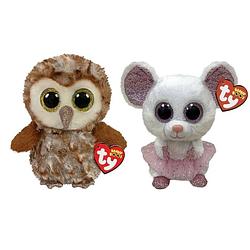 Foto van Ty - knuffel - beanie boo's - percy owl & nina mouse