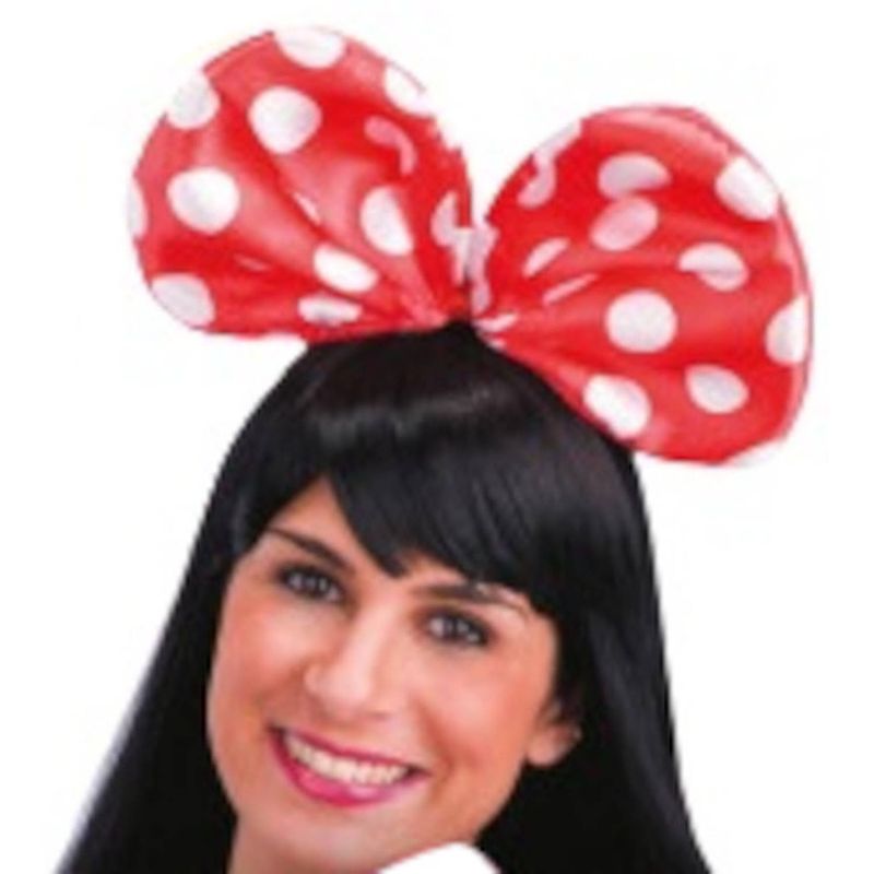 Foto van Carnival toys diadeem strik dames rood/wit one-size