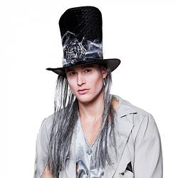 Foto van Boland hoed gravedigger zoran polyester zwart/grijs one-size