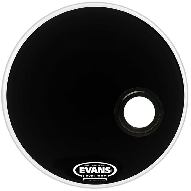 Foto van Evans bd22remad emad resonant black 22 inch bassdrumvel