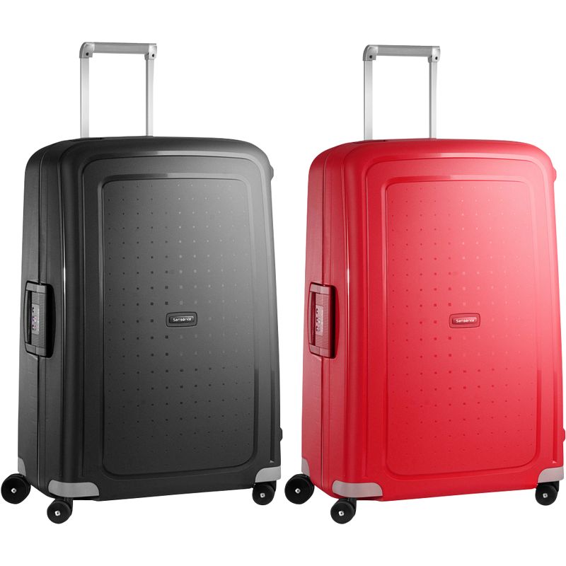 Foto van Samsonite s'cure spinner 75cm black + 75cm crimson red kofferset