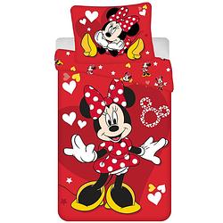 Foto van Disney minnie mouse dekbedovertrek red heart - eenpersoons - 140 x 200 + 70 x 90 cm - katoen