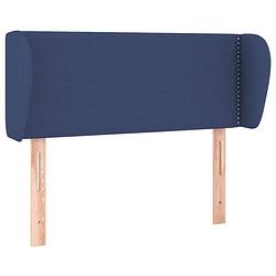 Foto van The living store hoofdbord - klassiek - blauw - 103 x 23 x 78/88 cm - klinknagels