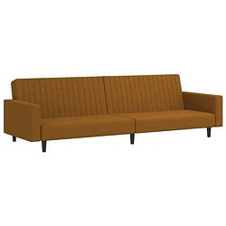 Foto van The living store bedbank multifunctioneel - bruin fluweel - 220 x 84.5 x 69 cm - makkelijk om te bouwen