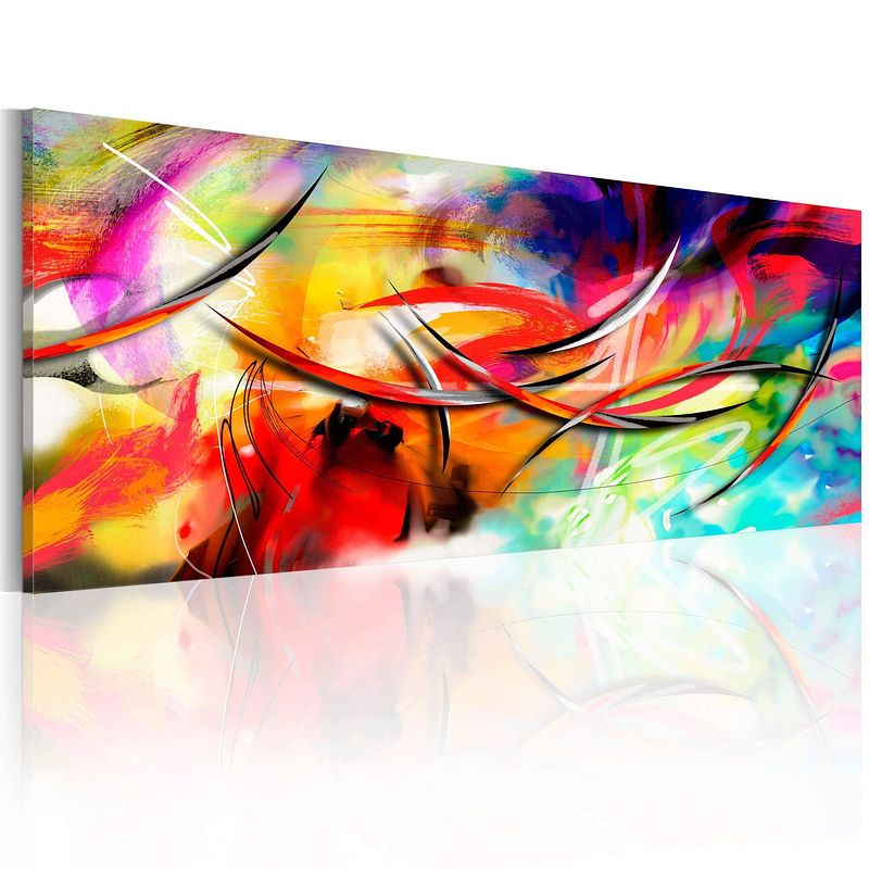 Foto van Artgeist dance of the rainbow canvas schilderij 150x50cm