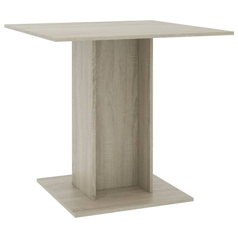 Foto van The living store eetkamertafel spaanplaat - 80 x 80 x 75 cm - sonoma eiken