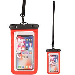 Foto van Set van 2x stuks bellatio design waterdicht telefoonhoesje voor alle telefoons tot 6 inch rood - telefoonhoesjes
