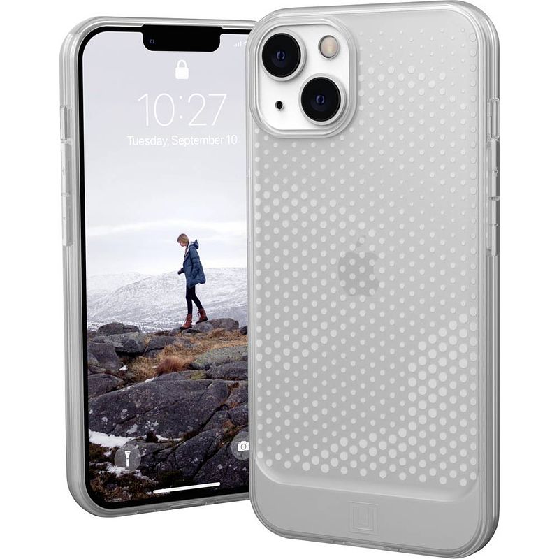 Foto van Urban armor gear lucent case backcover apple iphone 13 ice, transparant