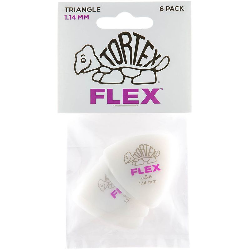 Foto van Dunlop tortex flex triangle plectrums 1.14 mm (6 stuks)