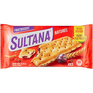 Foto van 2 verpakkingen a 140200 gram | sultana fruitbiscuits naturel 4 x 3 stuks 175g aanbieding bij jumbo