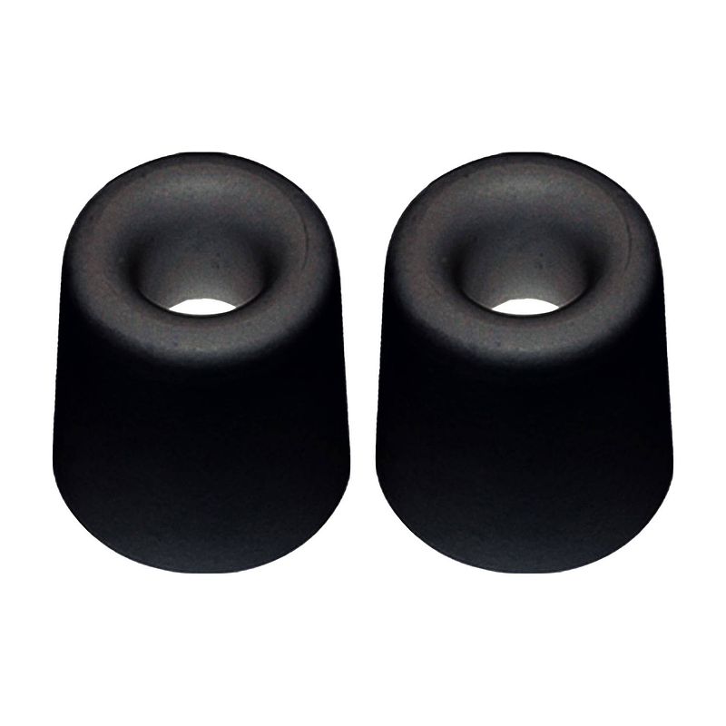 Foto van Qlinq deurbuffer - 2x - deurstopper - zwart - rubber - 75 x 40 mm - deurstoppers