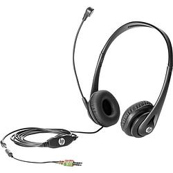 Foto van Hp business v2 over ear headset kabel computer zwart ruisonderdrukking (microfoon) volumeregeling, microfoon uitschakelbaar (mute)