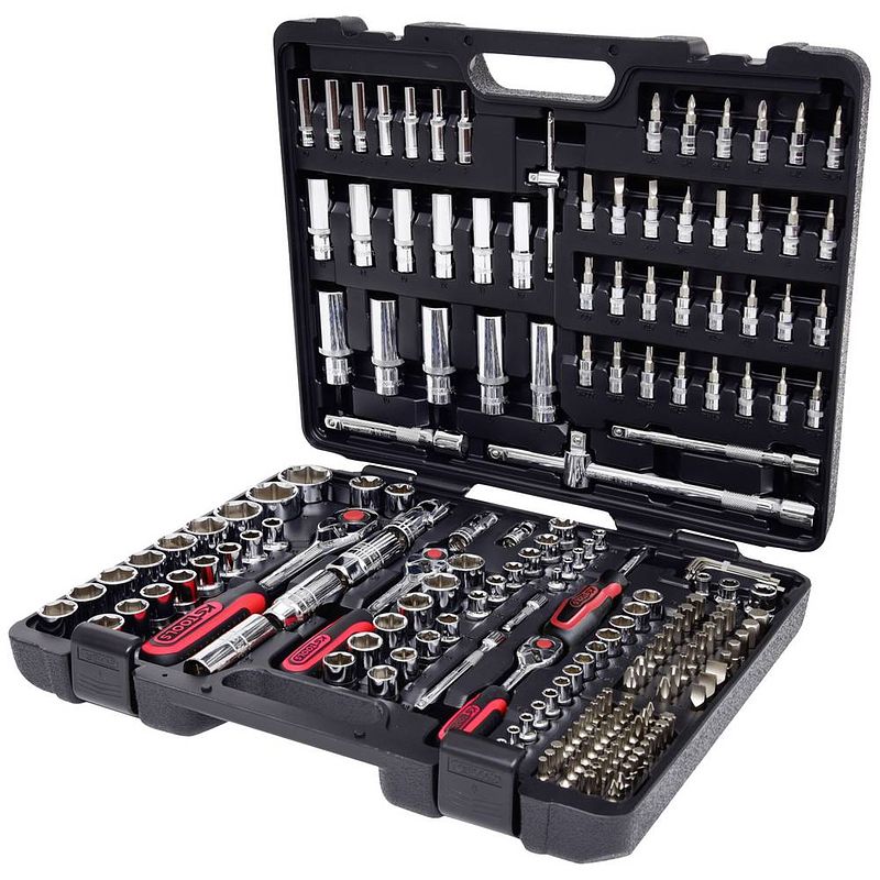 Foto van Ks tools chromeplus ratelsleutel-, doppen- en bit set 195-dlg 918.0795