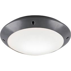 Foto van Led plafondlamp - badkamerlamp - trion camiro - opbouw rond - waterdicht ip54 - e27 fitting - mat zwart - kunststof