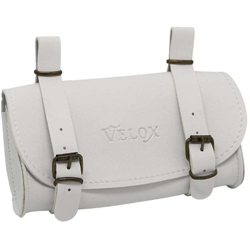 Foto van Velox zadeltas vintage 0,6 liter skai-leder 17cm wit