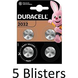 Foto van 20 stuks (5 blisters a 4 st) duracell 2032 lithium-knoopcelbatterij