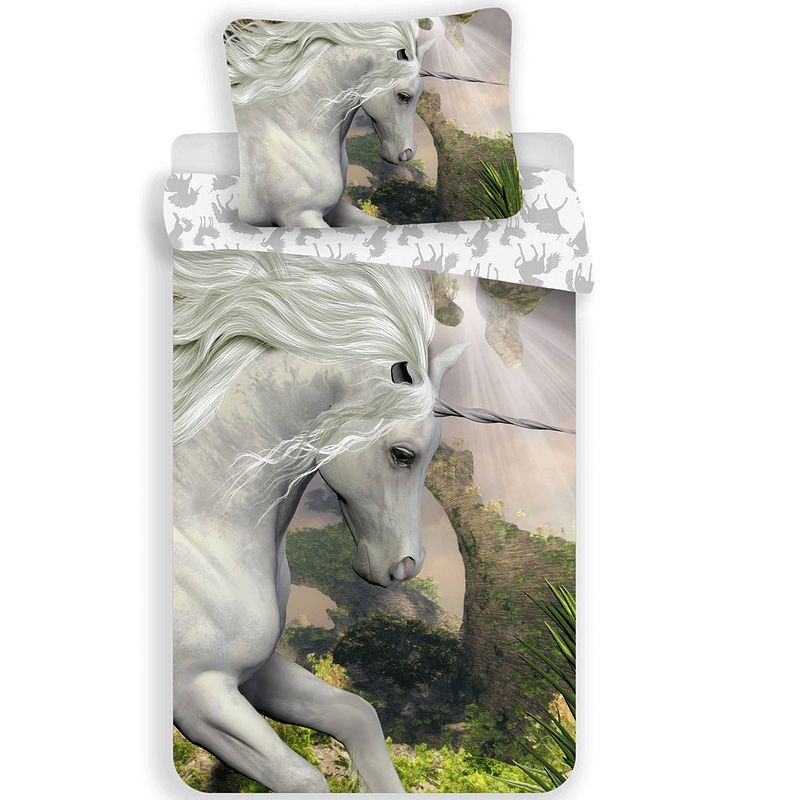 Foto van Unicorn dekbedovertrek mystical - eenpersoons - 140 x 200 cm - multi