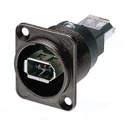 Foto van Neutrik na 1394-6-w-b d-type firewire connector (zwart)