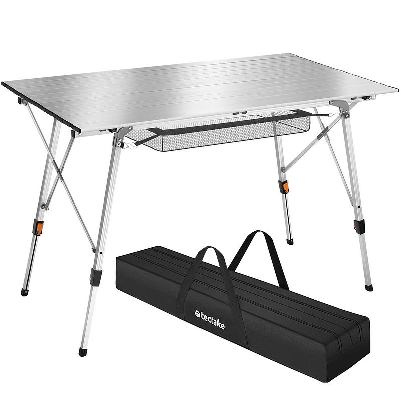 Foto van Tectake® - aluminium campingtafel kampeertafel klaptafel - in hoogte verstelbaar - zilverkleurig - 404984