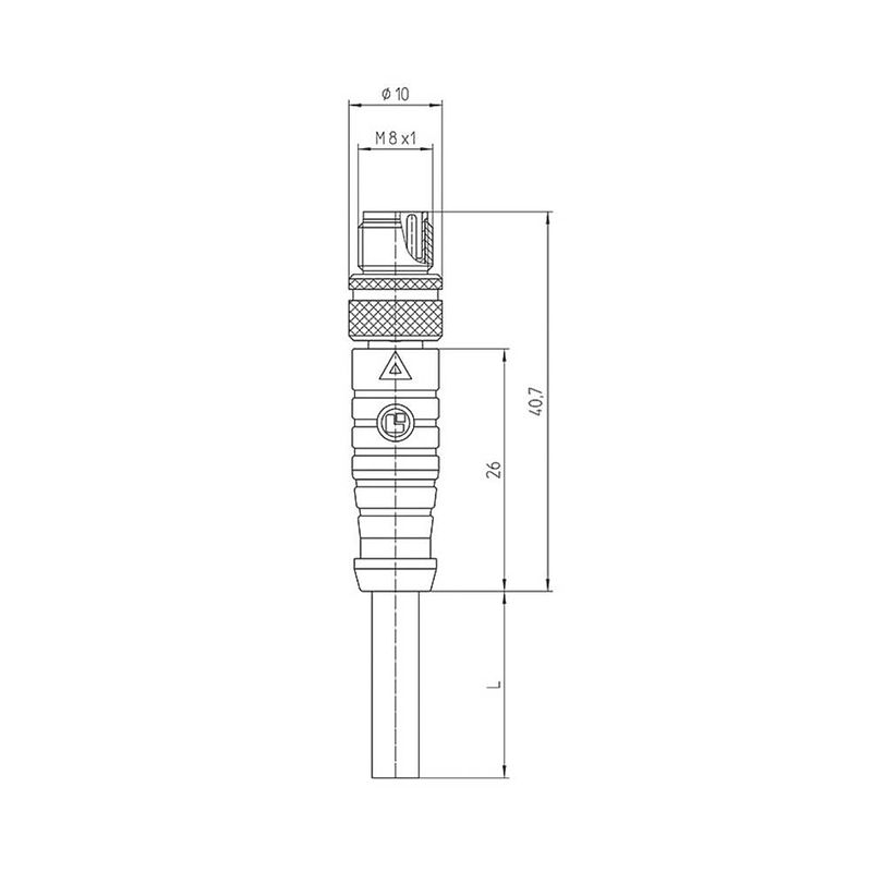 Foto van Lutronic 1054 sensor/actuator connector, geassembleerd m8 aantal polen: 4 stekker, recht 2.00 m 1 stuk(s)