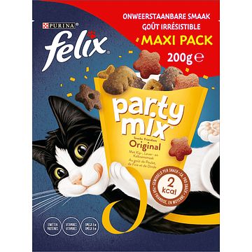 Foto van Felix® party mix original met kip, lever & kalkoensmaak kattensnacks 200g bij jumbo