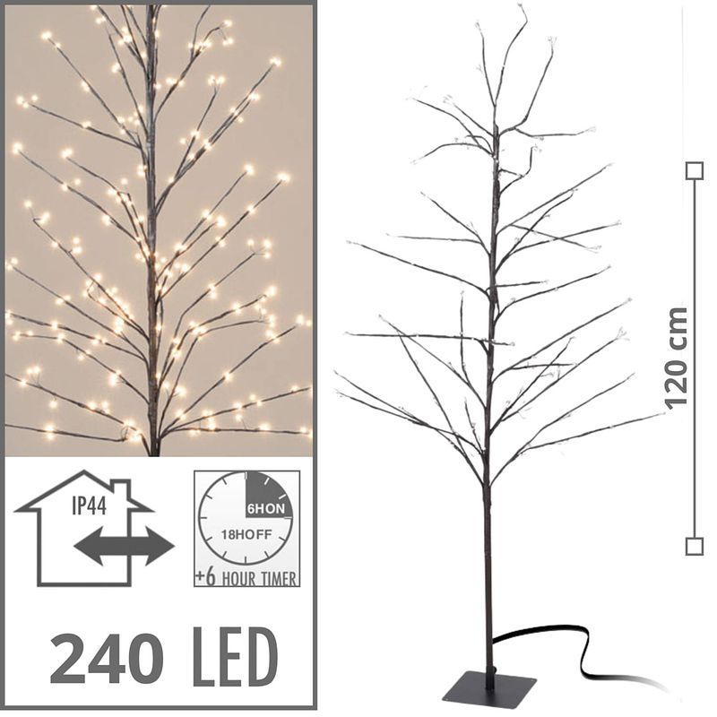 Foto van Lichtboom - lichttakken - led boom - kerstverlichting - lichttak - kerstversiering - kerst - 120 cm - 240 led's - war...