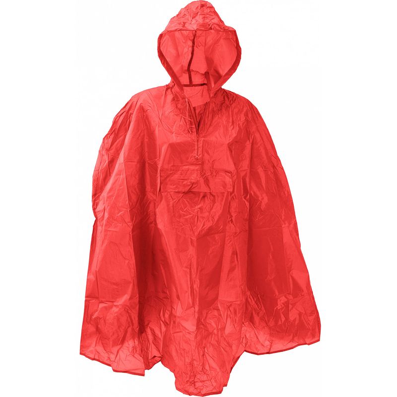 Foto van Free and easy regenponcho one size unisex rood