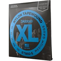 Foto van D'saddario etb92-5 tapewound medium 50-135 basgitaar snarenset