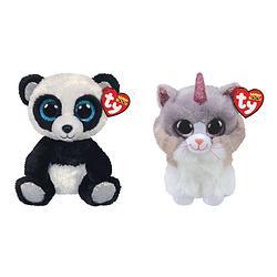 Foto van Ty - knuffel - beanie boo's - bamboo panda & asher cat