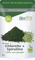 Foto van Biotona chlorella + spirulina powder raw